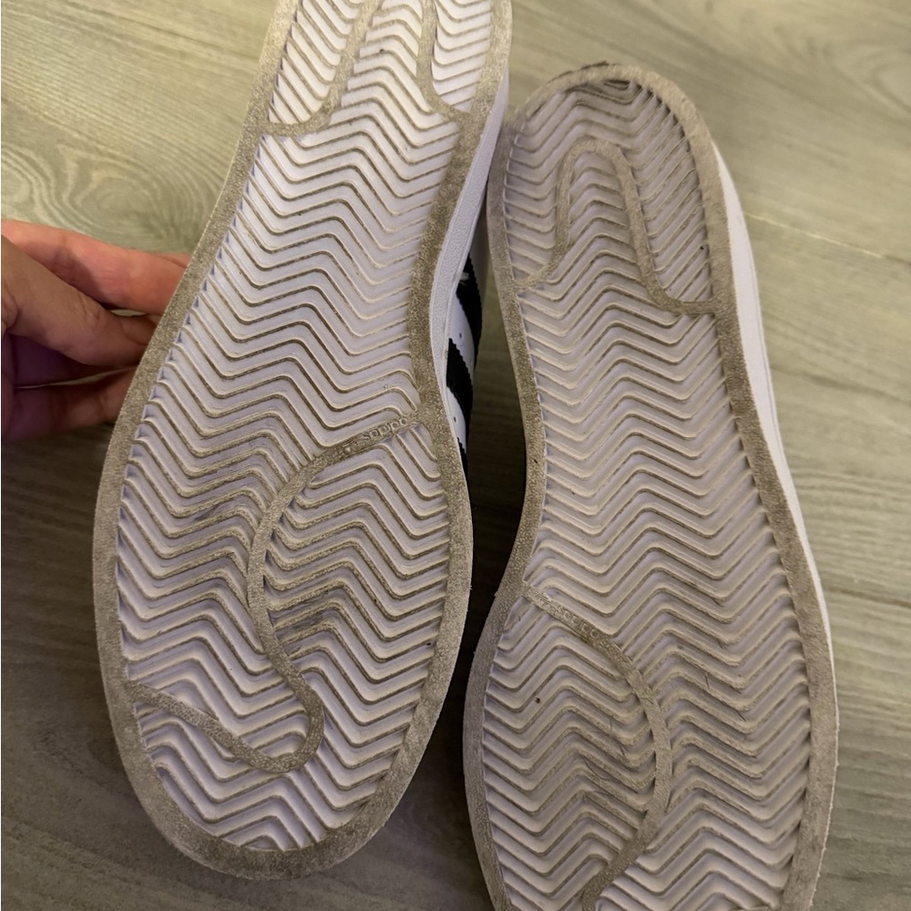 Adidas White Sneakers with Black Stripes - Picture 5 of 5